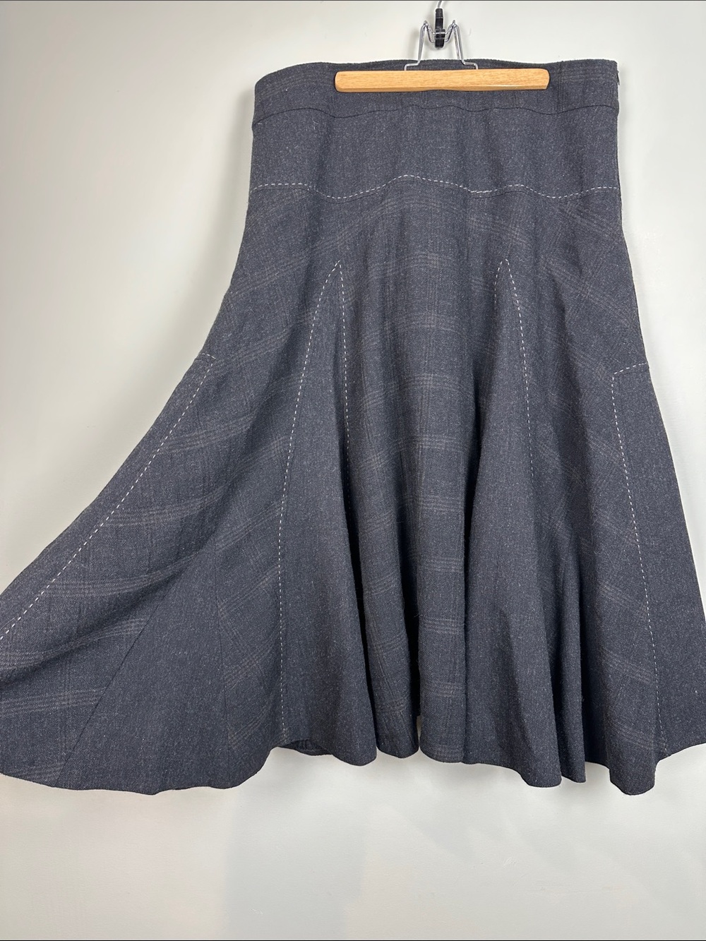 INFINITIF wool blend skirt minimalist A-line Grandmacore peasant - Picture 2 of 13